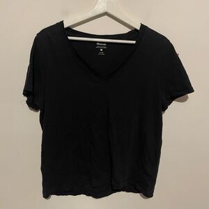 Madewell Black V neck T-Shirt medium